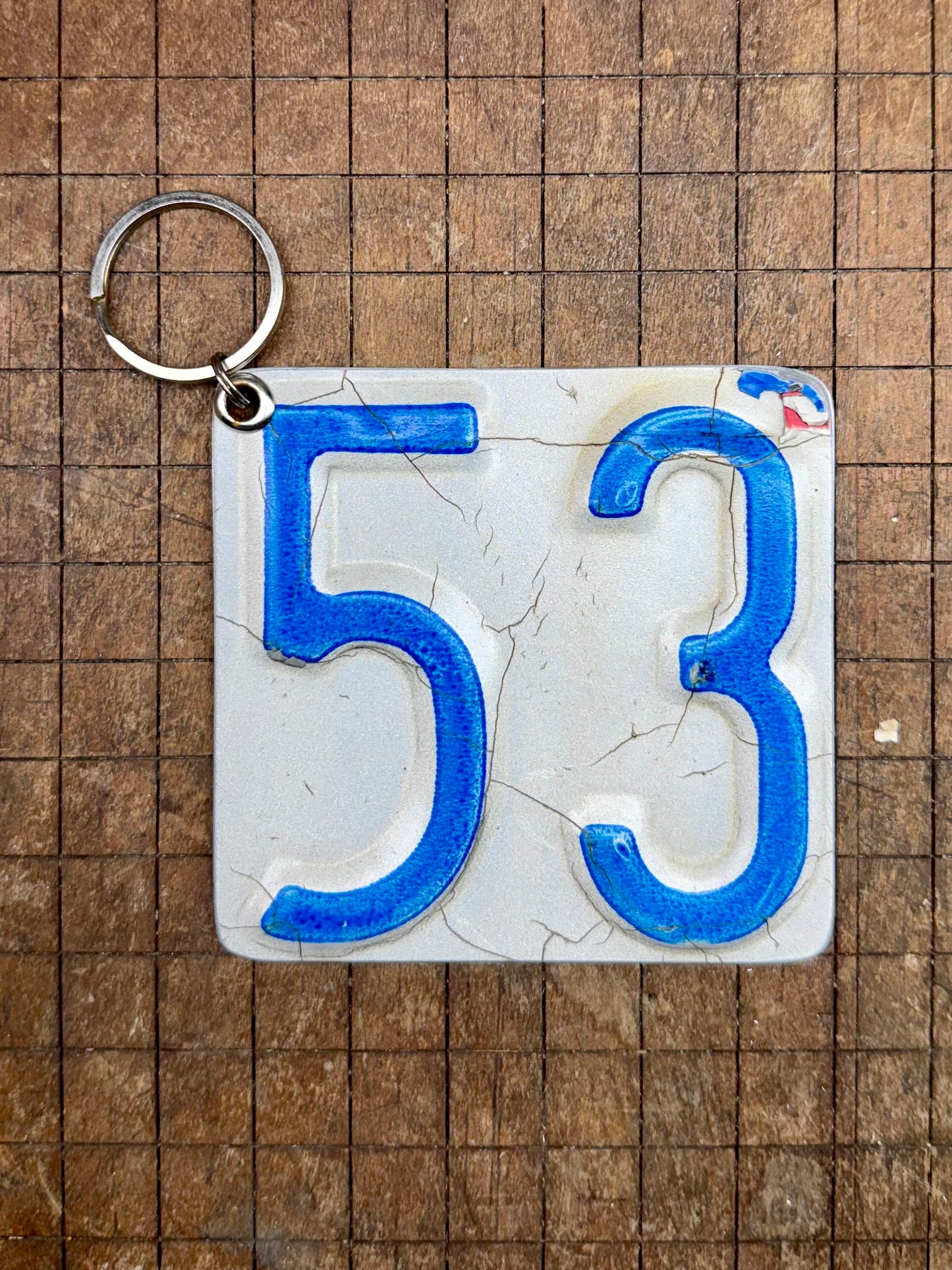 Vintage License Plate Keychain - Number 53