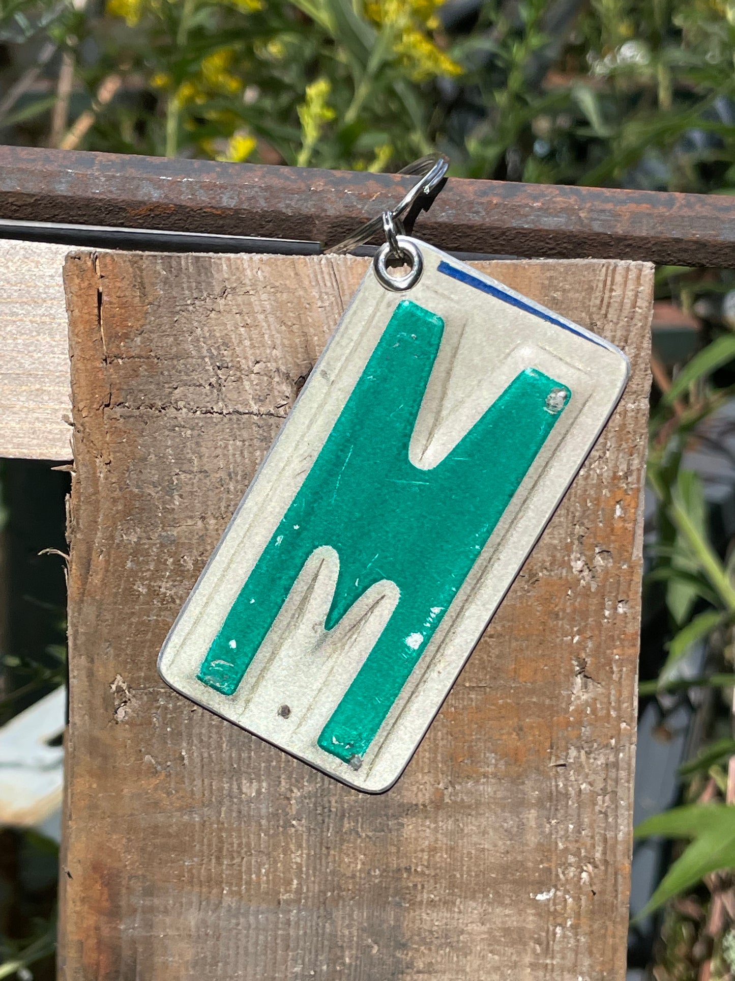 Vintage License Plate Keychain - Letter M