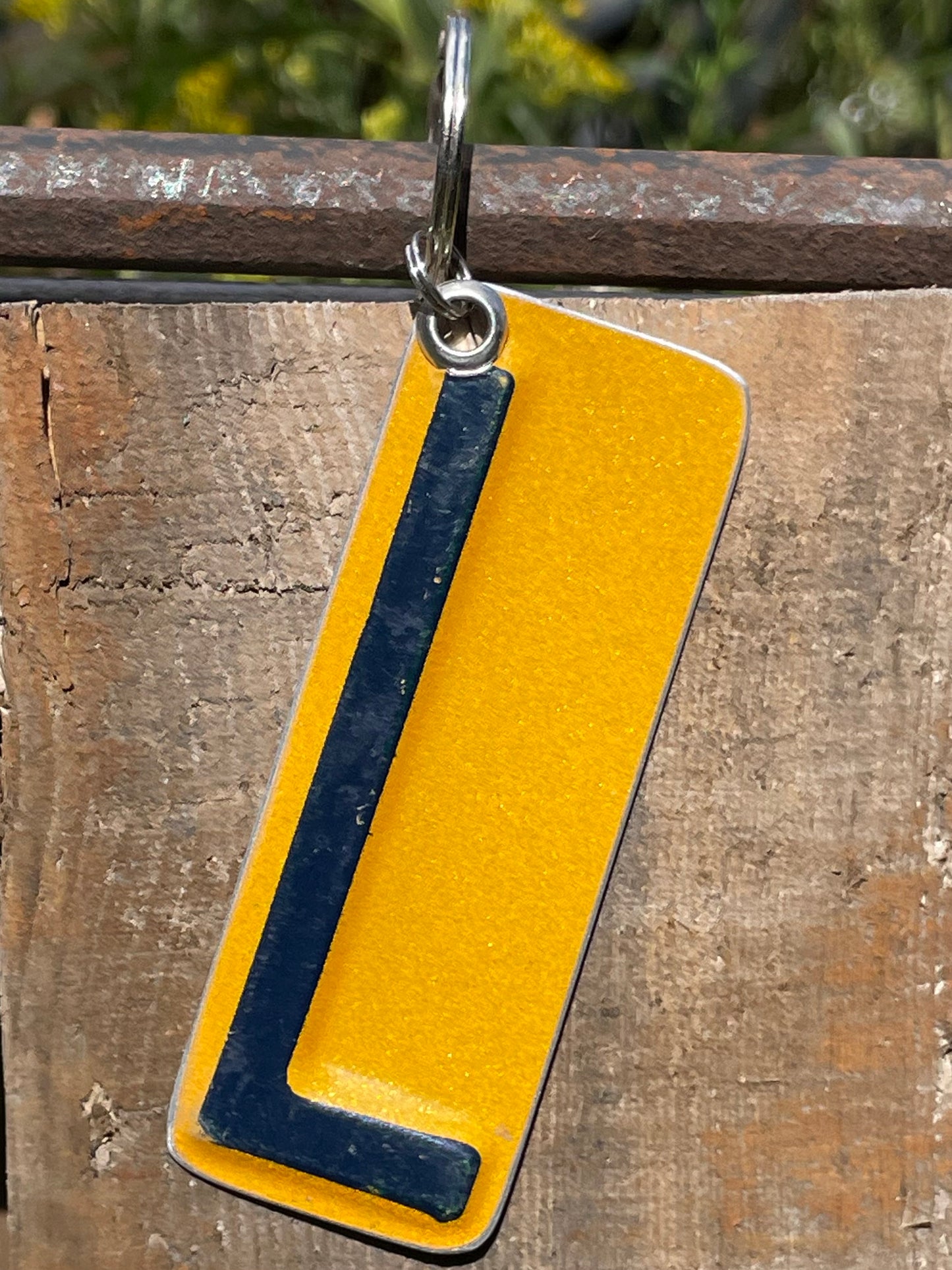 Vintage License Plate Keychain - Letter L