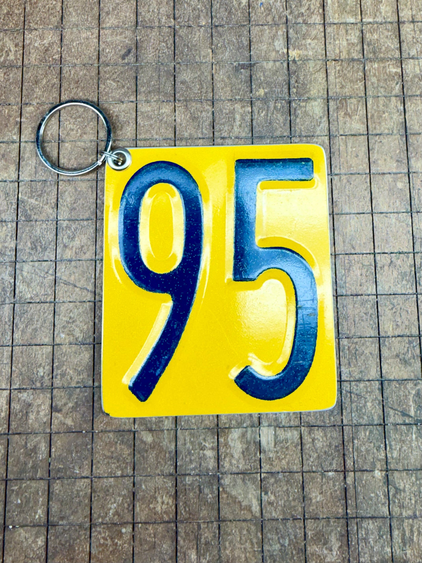 Vintage License Plate Keychain - Number 95