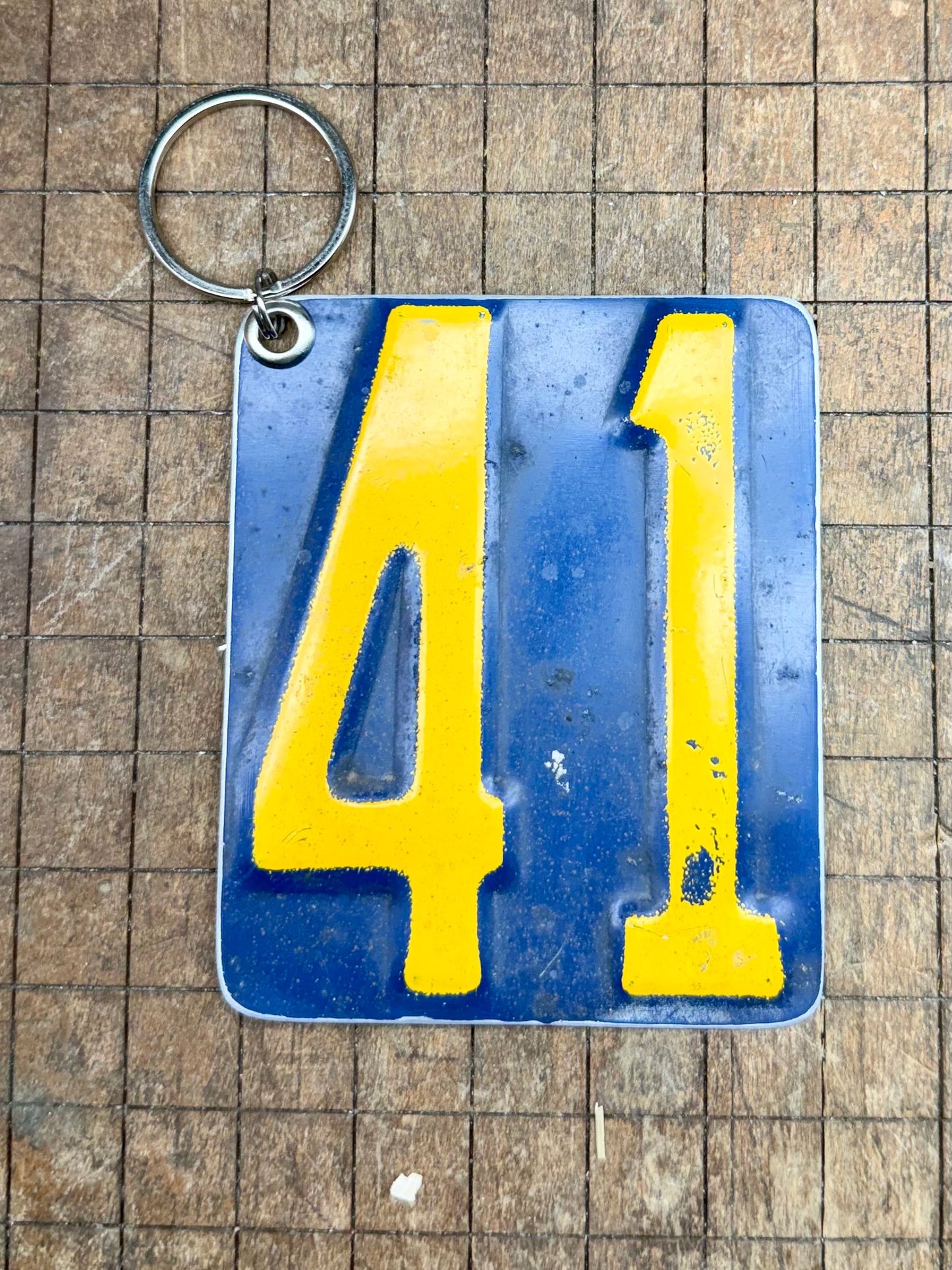 Vintage License Plate Keychain - Number 41