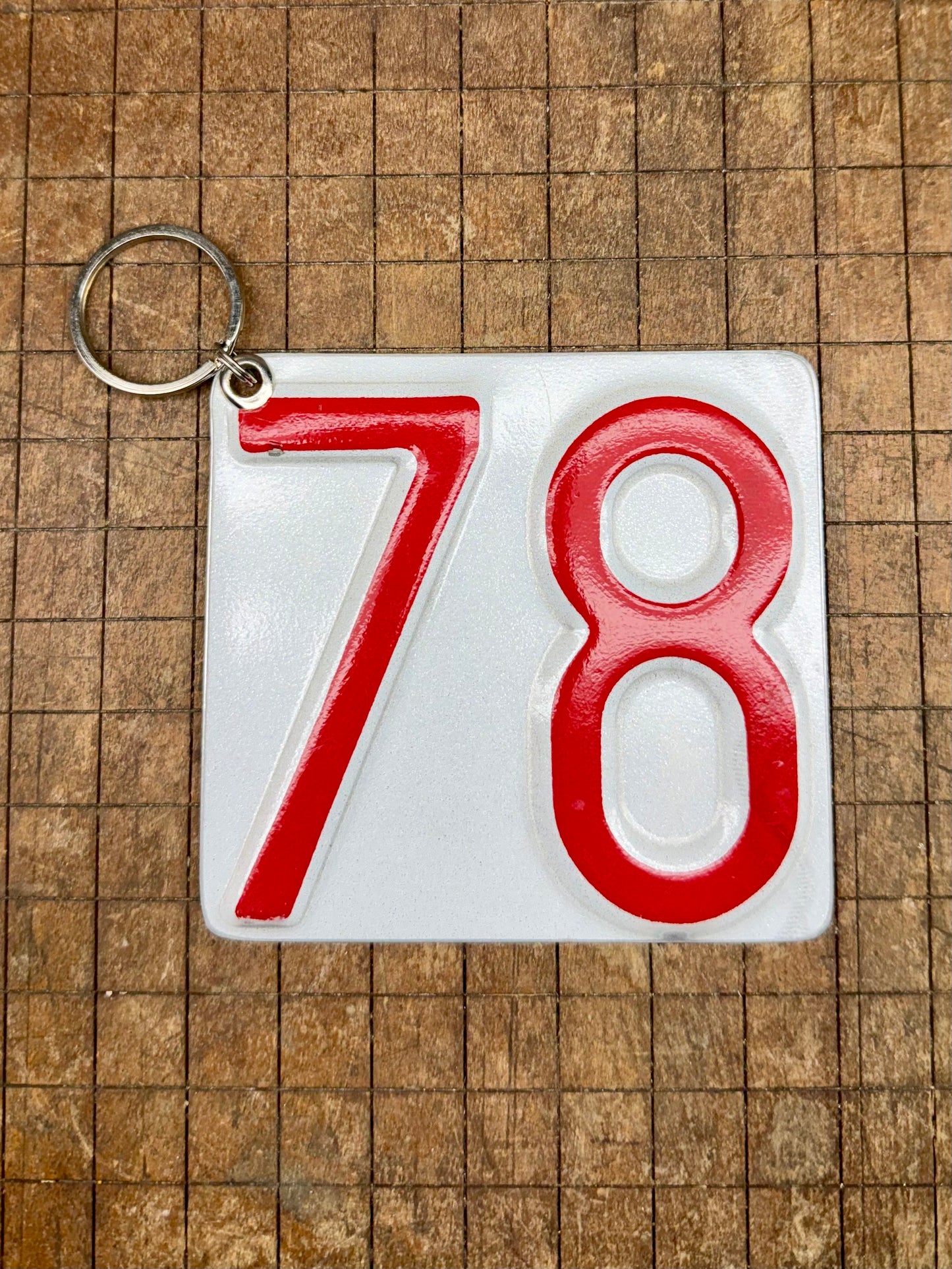 Vintage License Plate Keychain - Number 78
