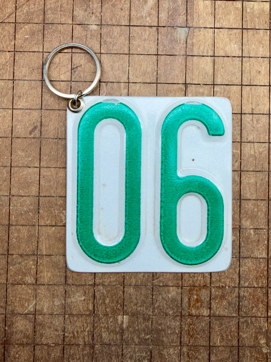 Vintage License Plate Keychain - Number 06