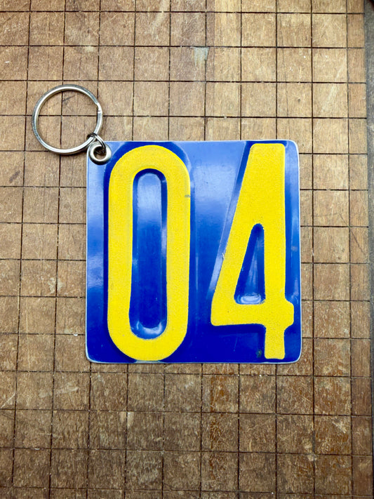 Vintage License Plate Keychain - Number 04