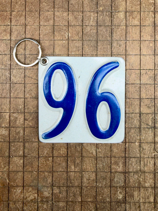 Vintage License Plate Keychain - Number 96