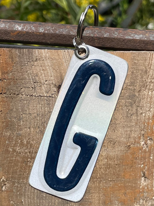 Vintage License Plate Keychain - Letter G
