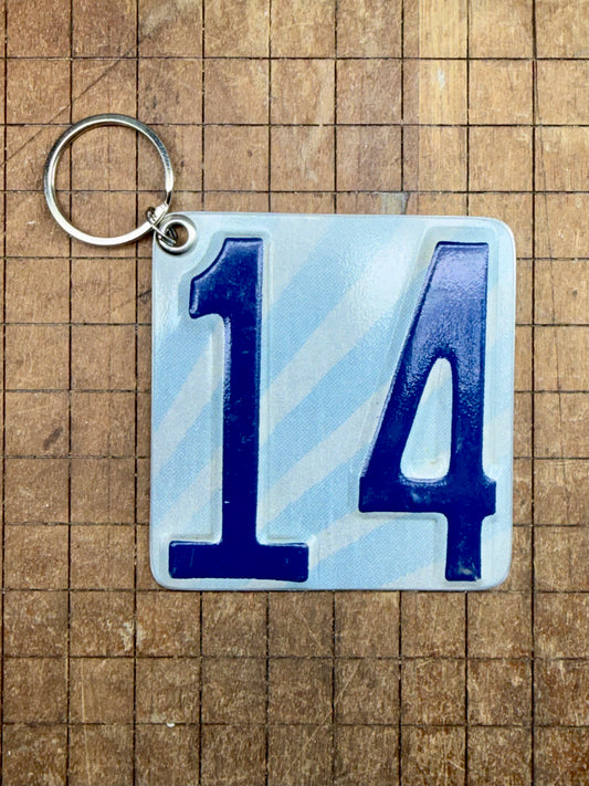 Vintage License Plate Keychain - Number 14