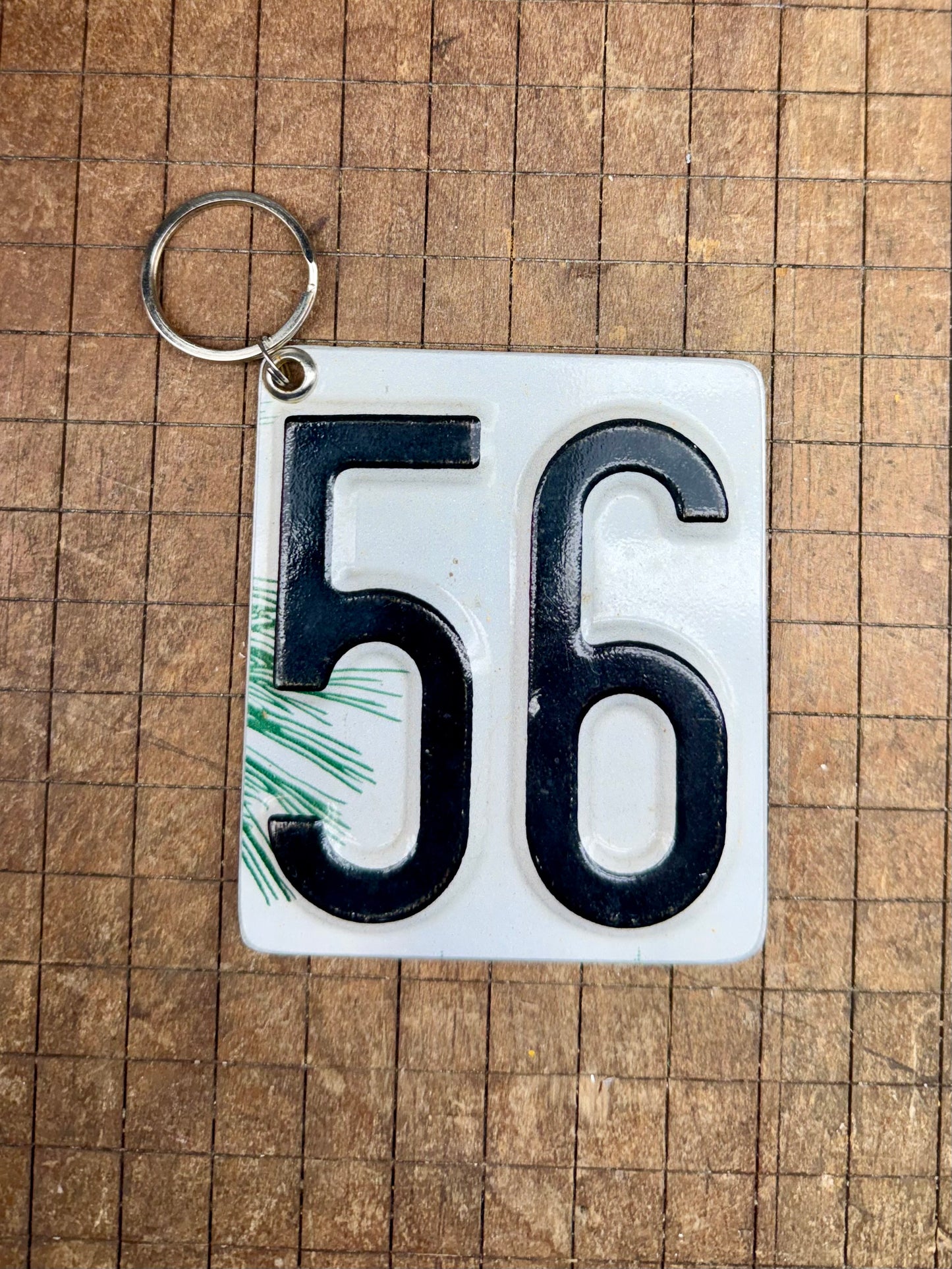 Vintage License Plate Keychain - Number 56
