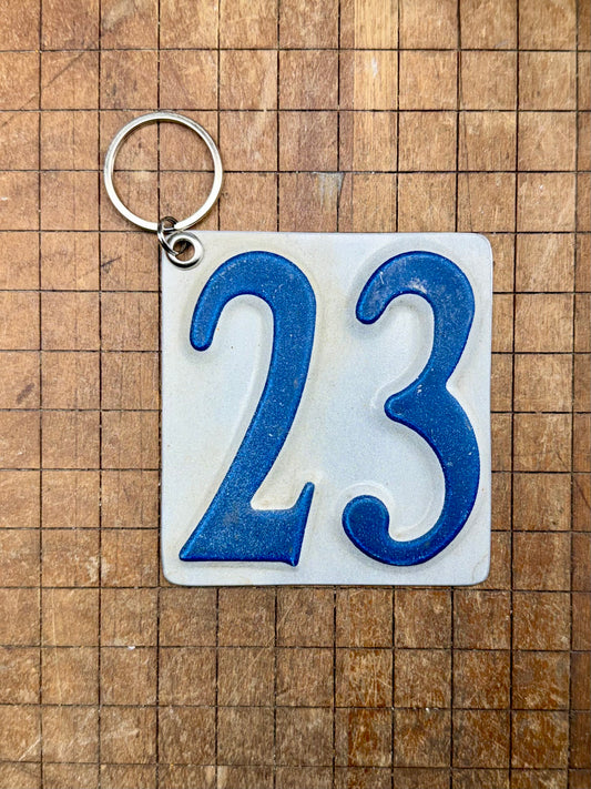 Vintage License Plate Keychain - Number 23