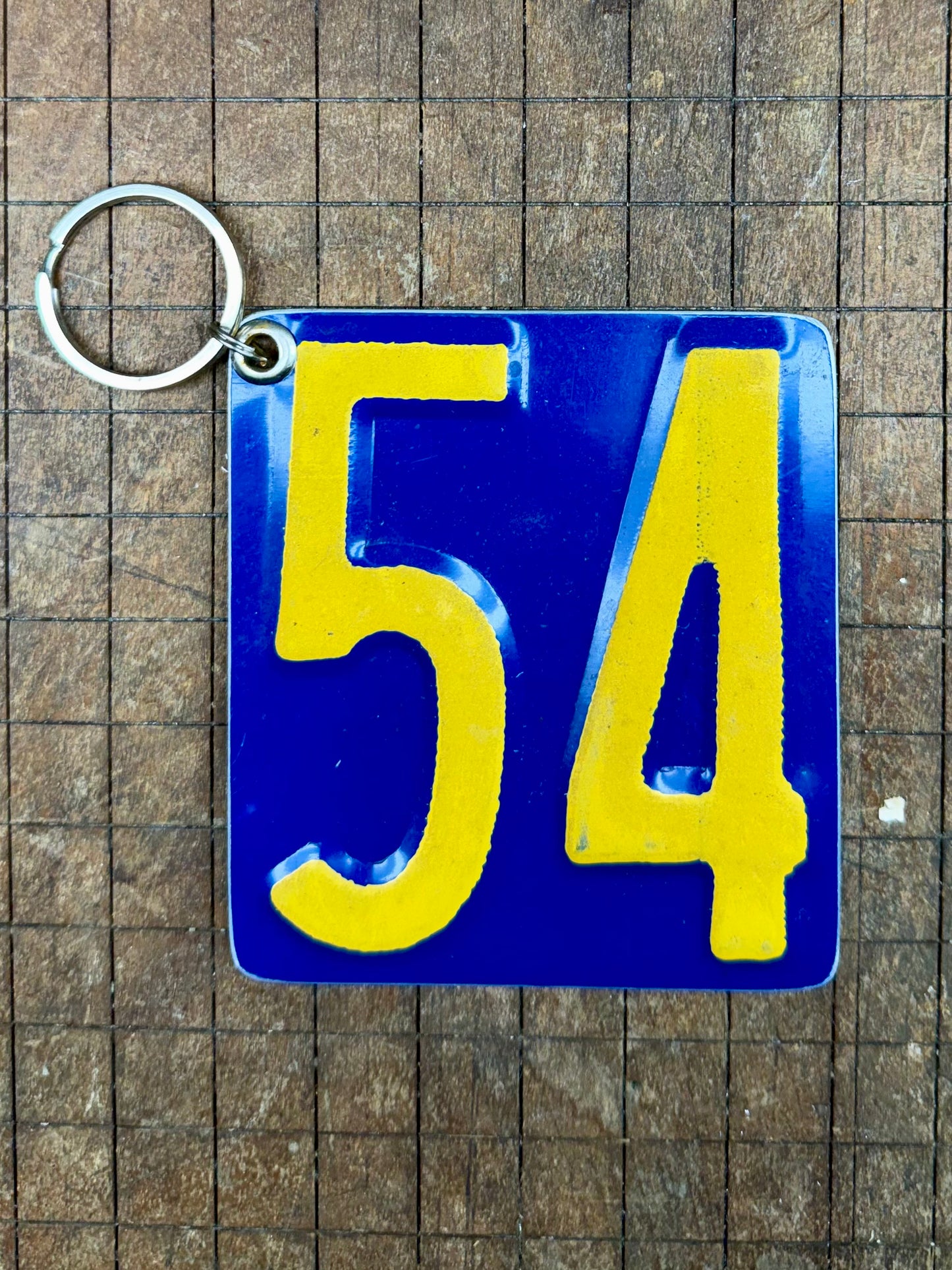 Vintage License Plate Keychain - Number 54