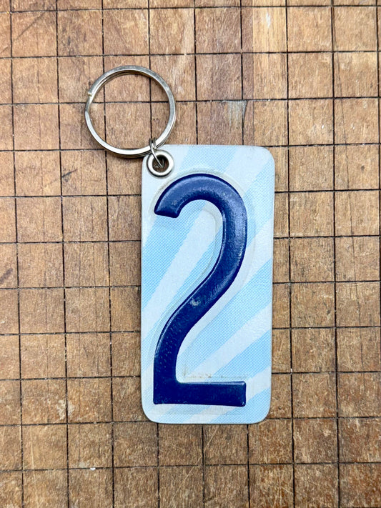 Vintage License Plate Keychain - Number 2