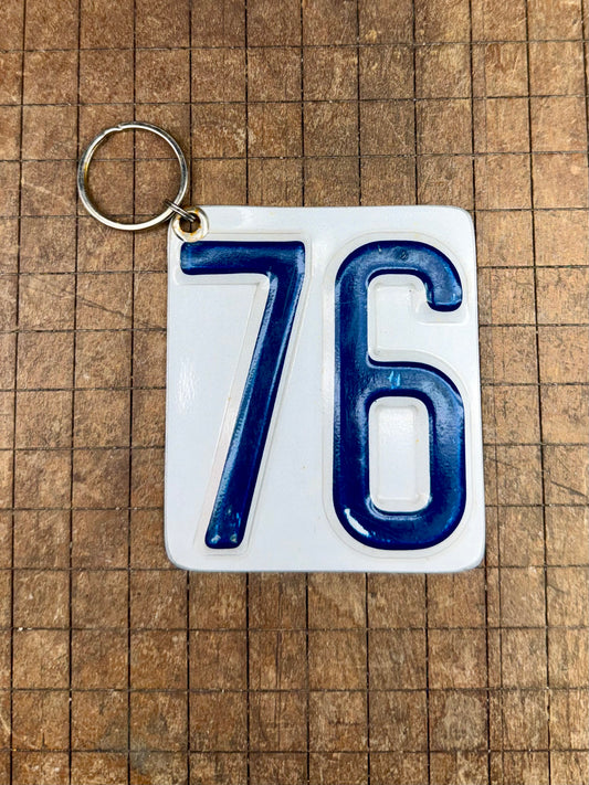 Vintage License Plate Keychain - Number 76