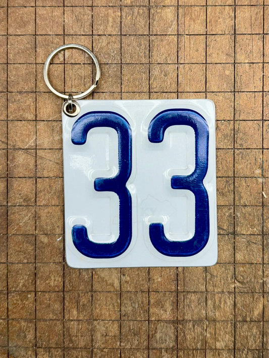 Vintage License Plate Keychain - Number 33