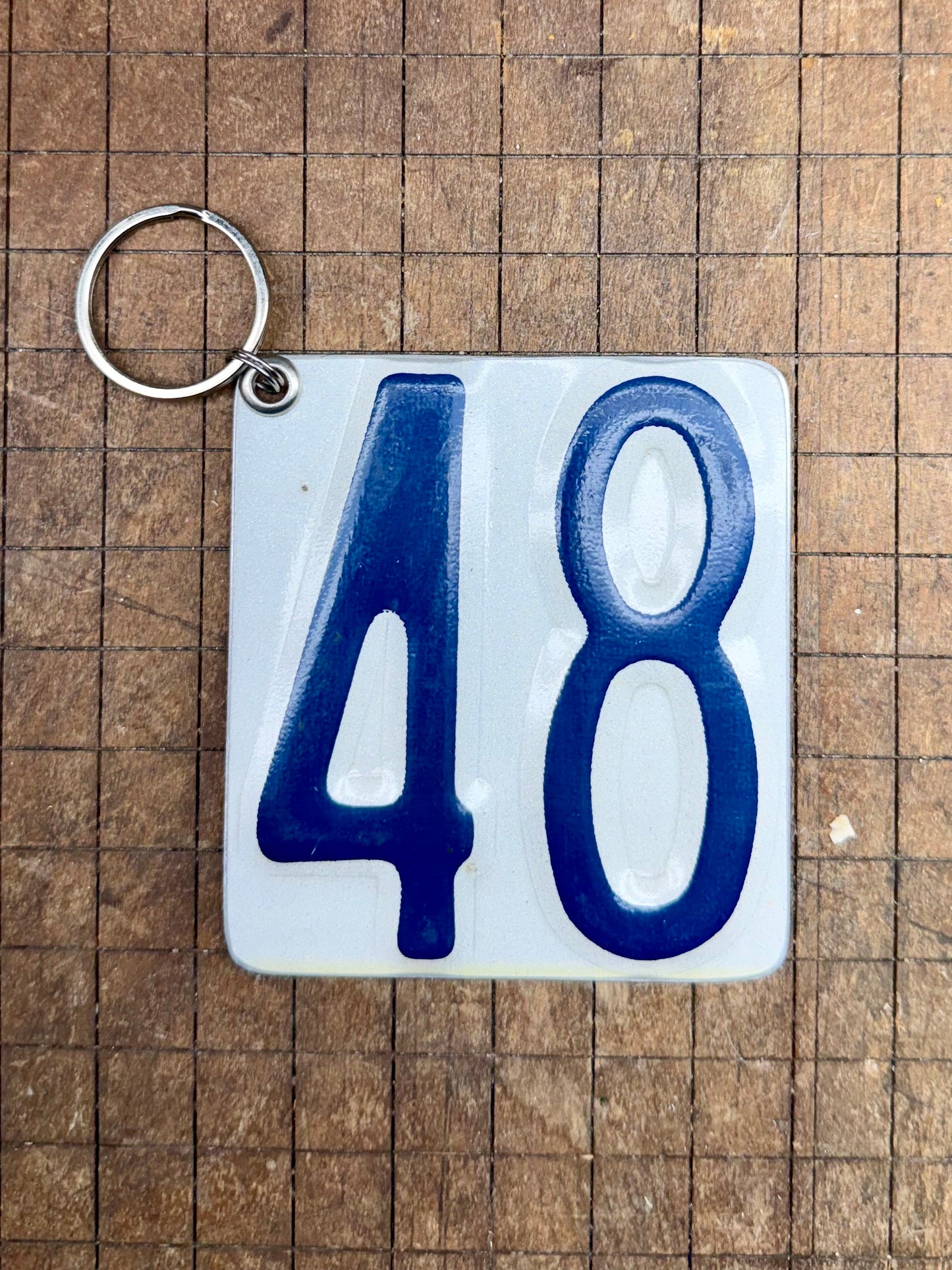 Vintage License Plate Keychain - Number 48
