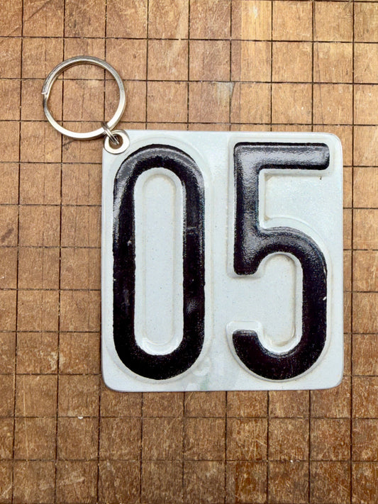 Vintage License Plate Keychain - Number 05