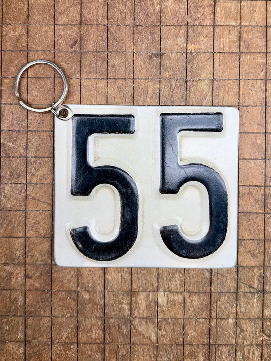 Vintage License Plate Keychain - Number 55