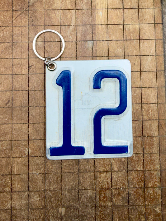 Vintage License Plate Keychain - Number 12