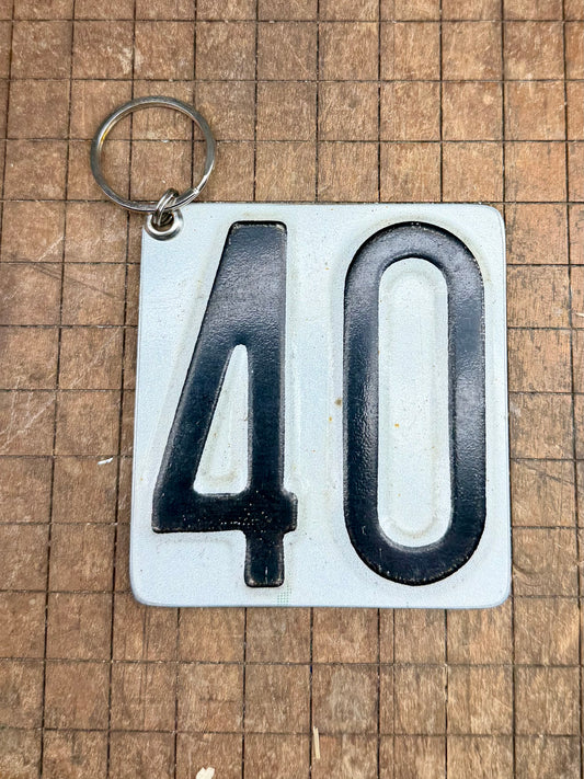 Vintage License Plate Keychain - Number 40