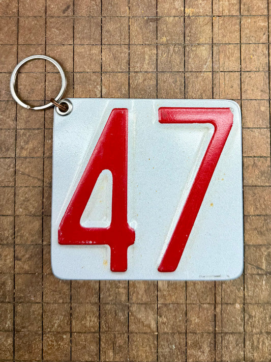 Vintage License Plate Keychain - Number 47